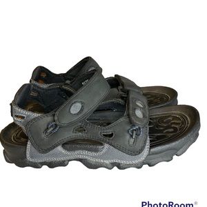River Rapids Mens Sport Sandals Adjustable Strap Outdoor Shoes Size 9 Grey Black
